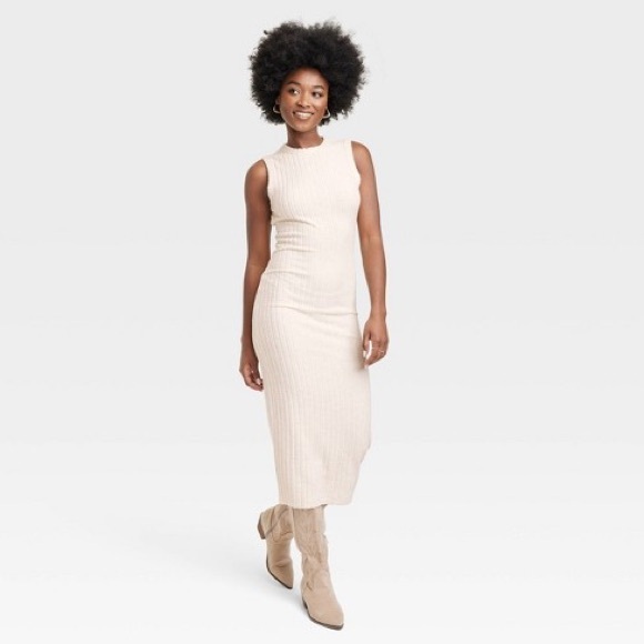 Target Dresses & Skirts - Universal Thread from Target Tank Sweater Dress - ribbed knit heather cream